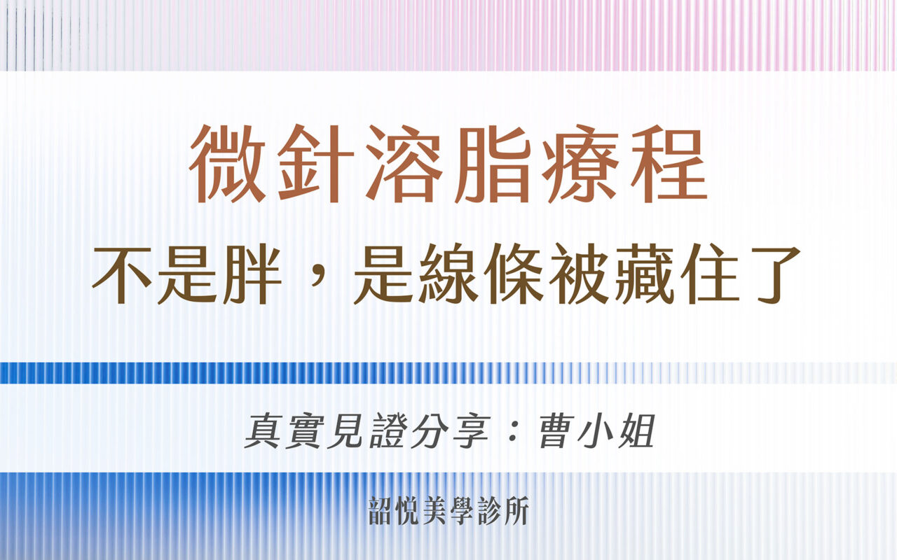 微針溶脂療程|不是胖,是線條被藏住了