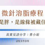 微針溶脂療程｜不是胖，是線條被藏住了